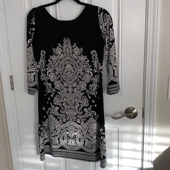 blue dress for baby girl Black Paisley Jacquard Handkerchief Midi Dress